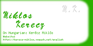 miklos kerecz business card